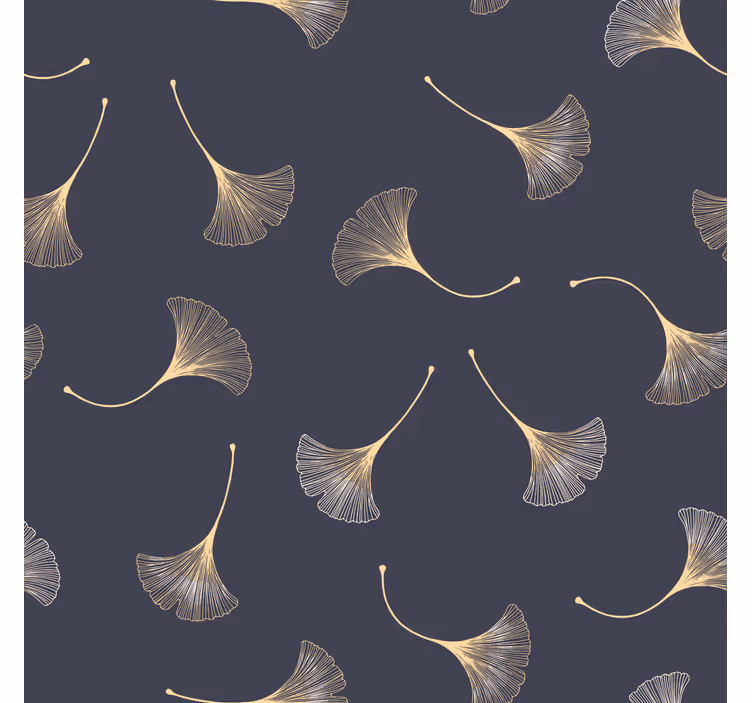 Ginkgo leaf navy & gold office roller blind - TenStickers