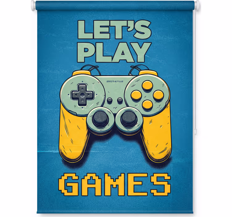 Teenage bedroom roller blind let's play games - TenStickers