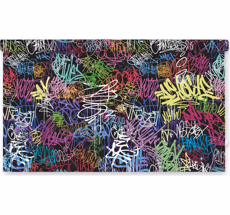 Teenage bedroom roller blind street art canvas print - TenStickers