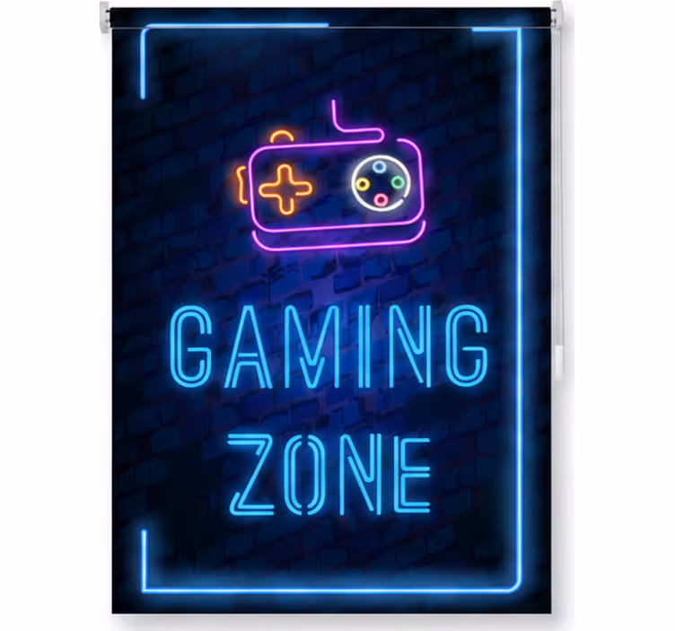 Teenage bedroom roller blind gaming area - TenStickers