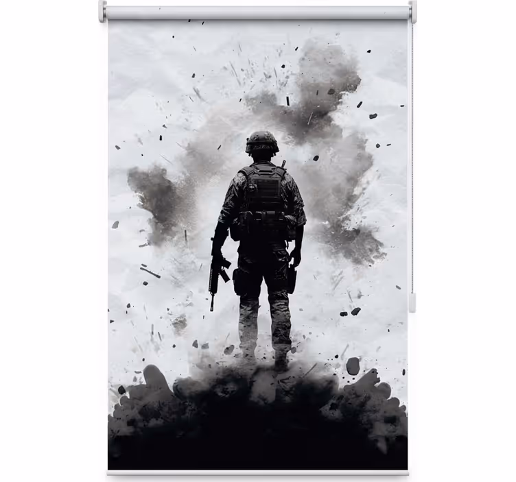 Teenage bedroom roller blind war soldier design - TenStickers