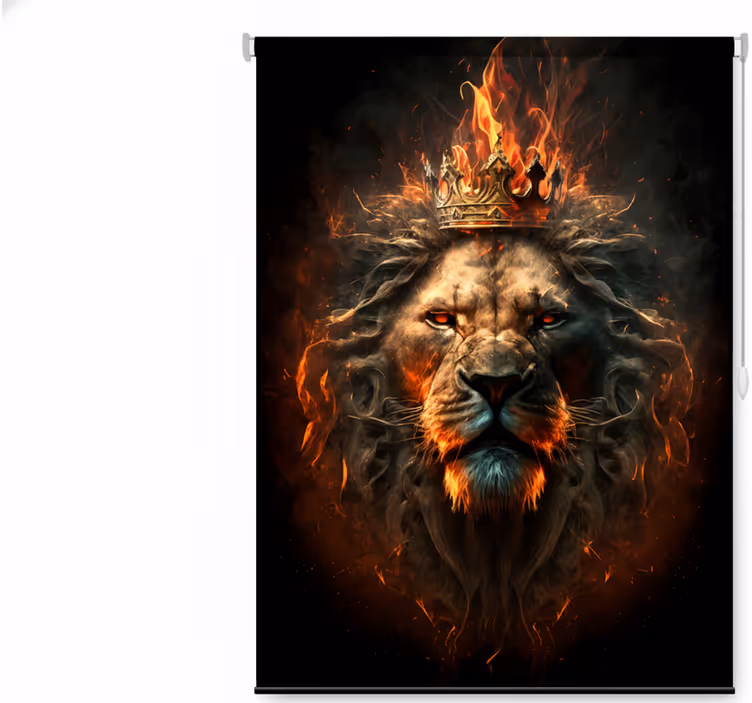 Teenage bedroom roller blind lion king on fire - TenStickers