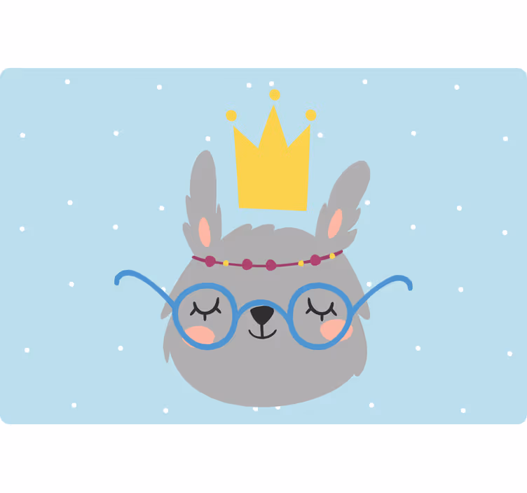 Fun roller blind rabbit in a crown - TenStickers