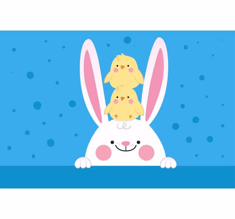 Fun roller blind rabbit and chickens - TenStickers