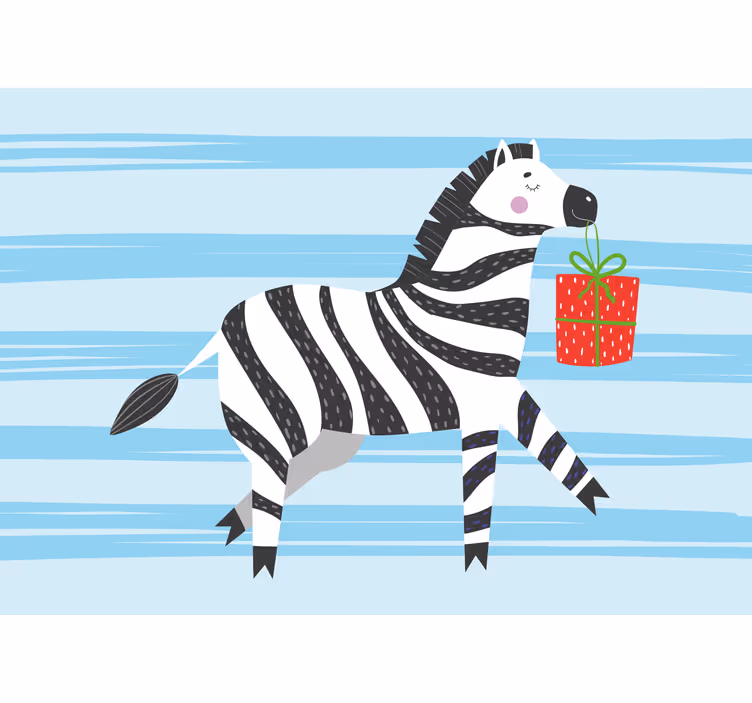 Fun roller blind happy birthday zebra - TenStickers