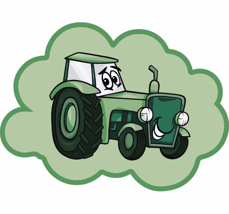 Fun roller blind green tractor design - TenStickers