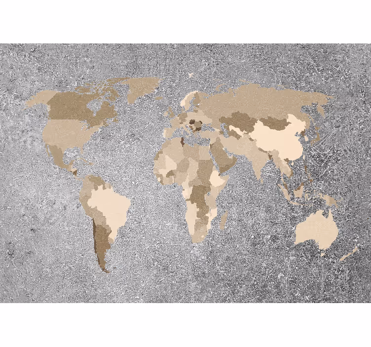 World map roller blind retro worldmap in grey - TenStickers