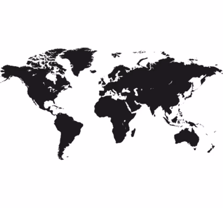 World map roller blind decorative vinyl map - TenStickers