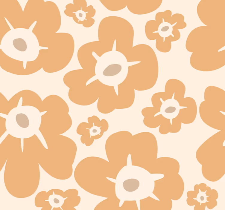 Flower roller blind beige poppies - TenStickers