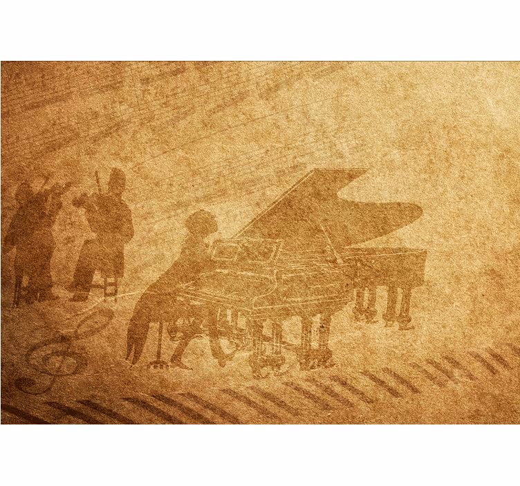 Rustic roller blind vintage piano - TenStickers