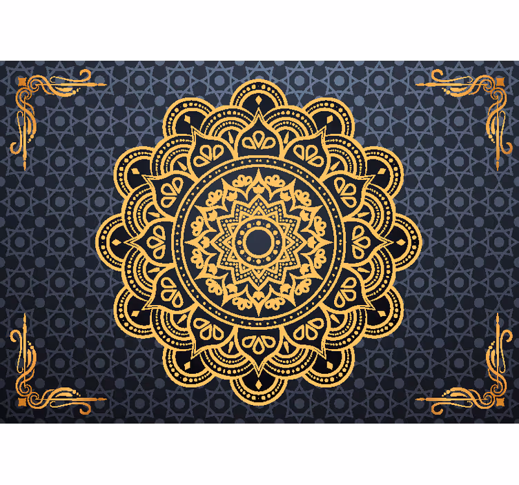 Zen roller blind golden mandala wall mural - TenStickers