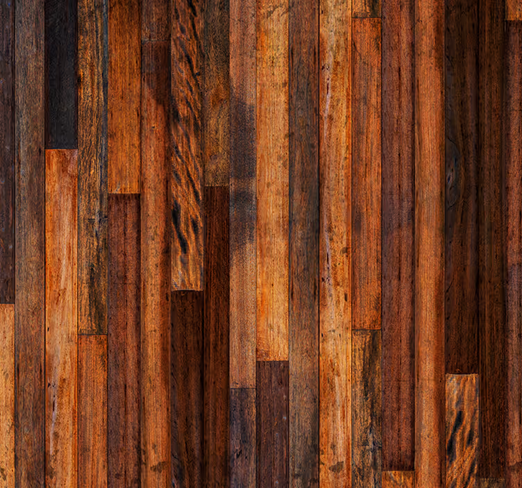 Brown roller blind rustic wooden planks design - TenStickers