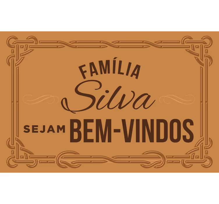 Brown roller blind family friendly welcome - TenStickers