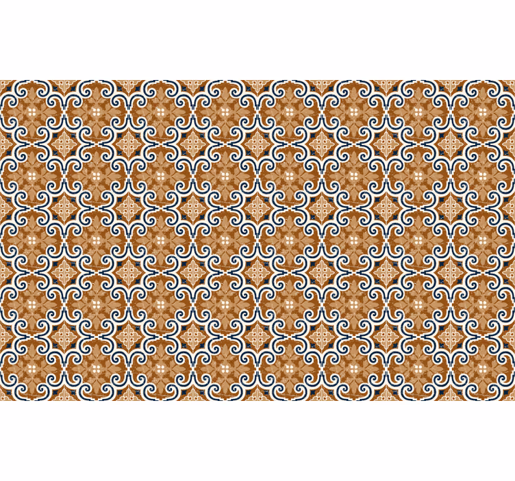 Brown roller blind with cement pattern tiles - TenStickers