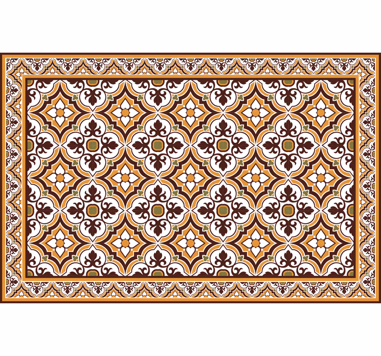 Brown roller blind with brown and green plant pattern - TenStickers