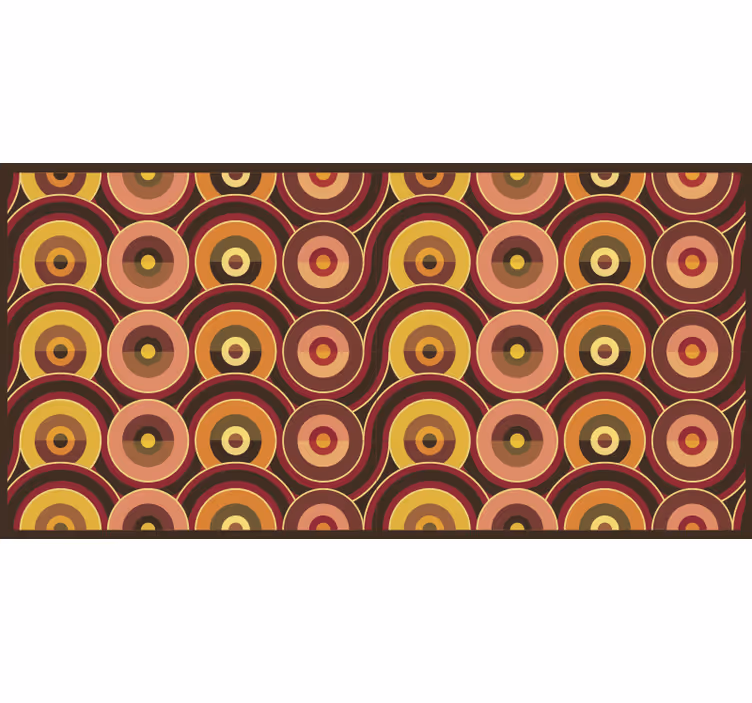 Brown roller blind with retro circle patterns - TenStickers