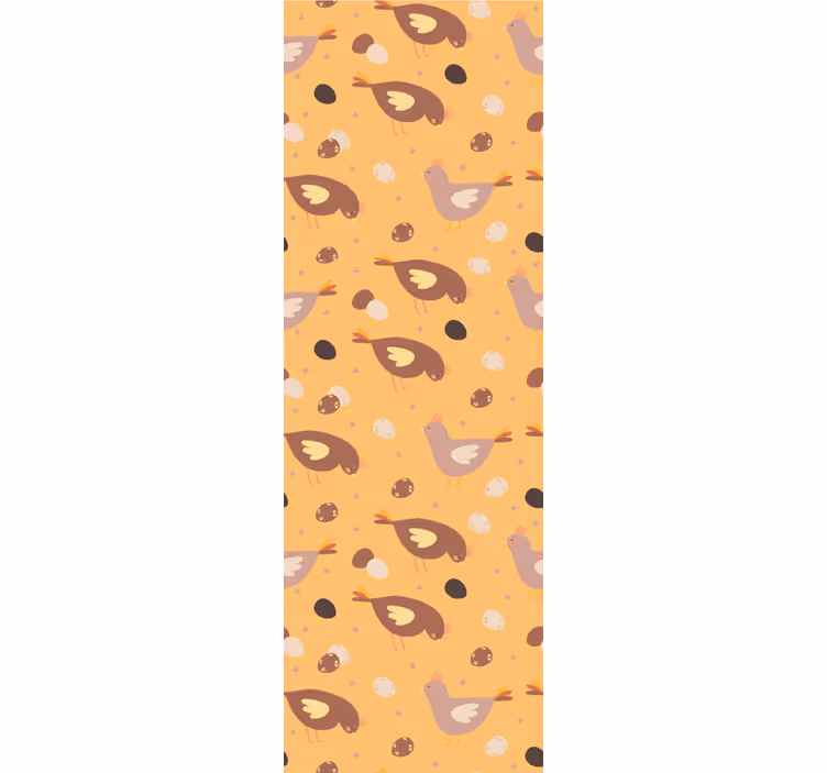 Orange roller blind with chick pattern - TenStickers