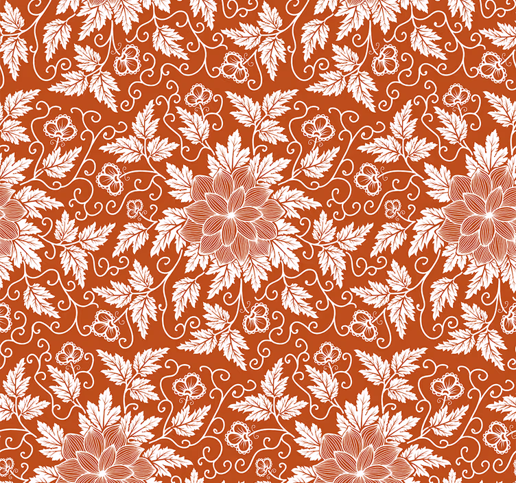 Orange roller blind floral paisley pattern - TenStickers