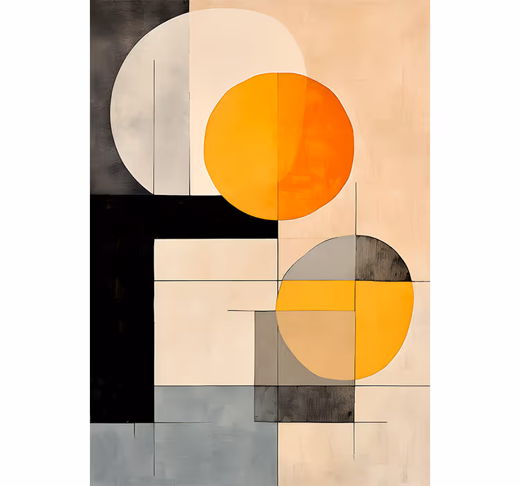 Orange roller blind with geometric patterns - TenStickers