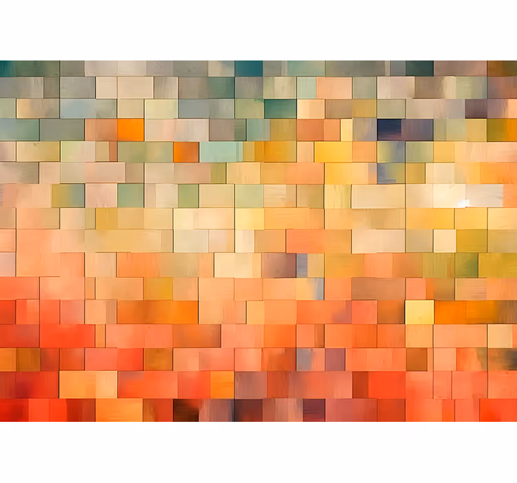Orange roller blind in blocks of color - TenStickers
