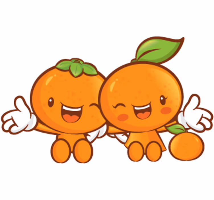 Orange roller blind decorative vinyl pair of tangerines - TenStickers