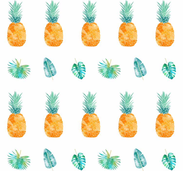 Orange roller blind with pineapple patterns - TenStickers