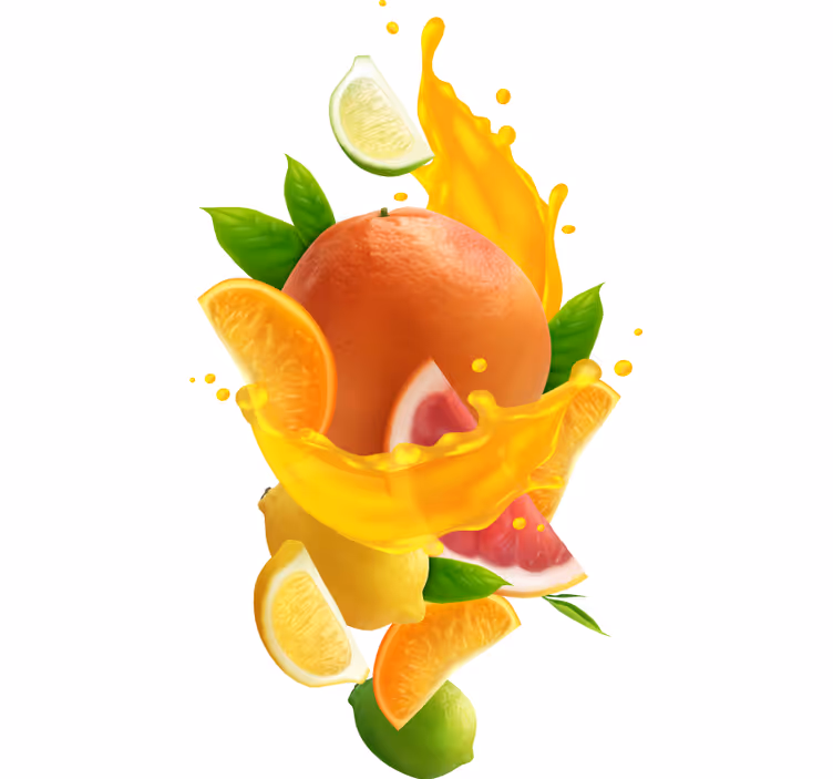 Orange roller blind fruit splash - TenStickers