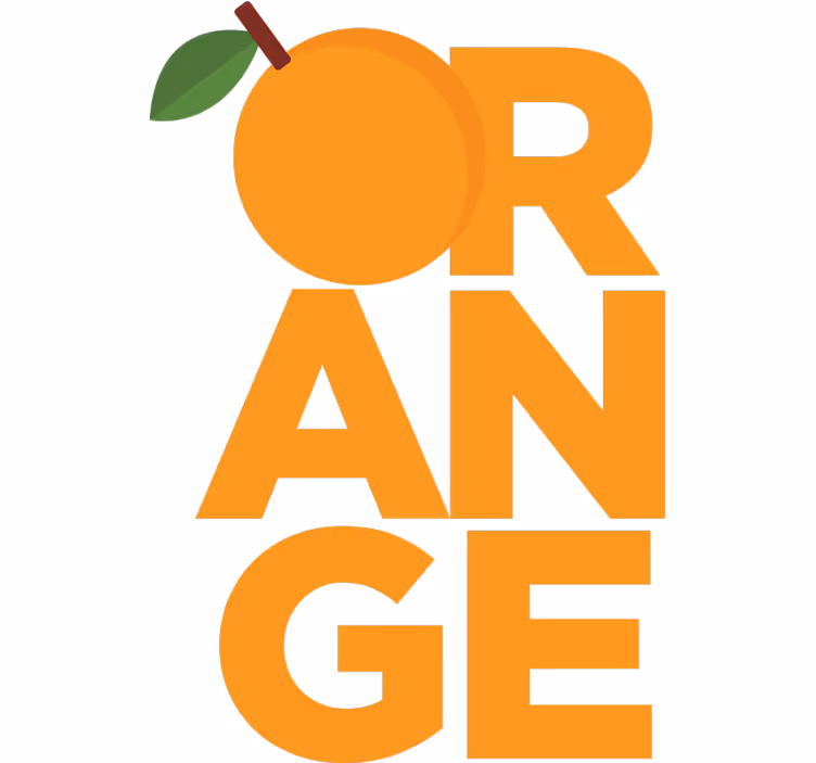 Orange roller blind with vibrant orange sticker - TenStickers