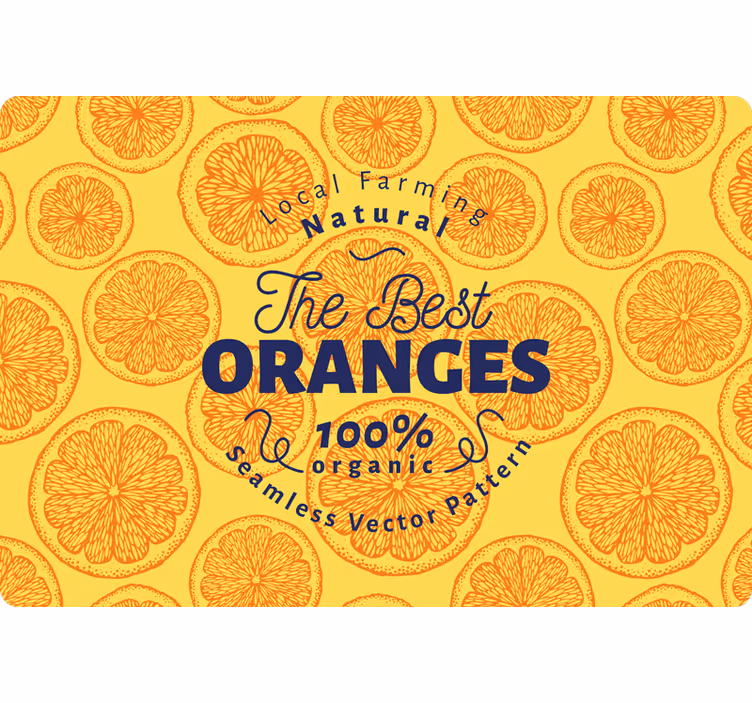 Orange roller blind with hand-drawn pattern - TenStickers
