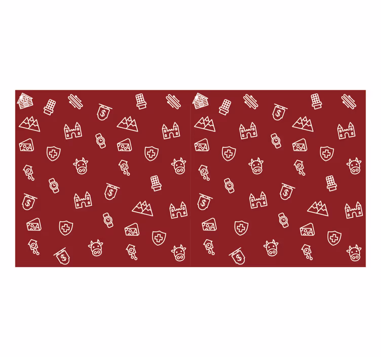 Red roller blind with swiss symbols - TenStickers