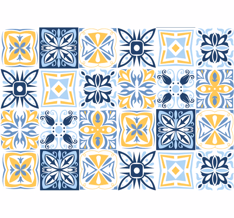 Outdoor roller blind in blue southern imitation pattern - TenStickers