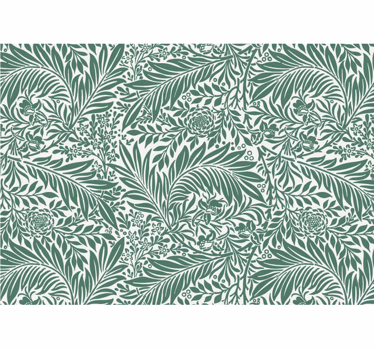 Outdoor roller blind with thin green leaves pattern - TenStickers
