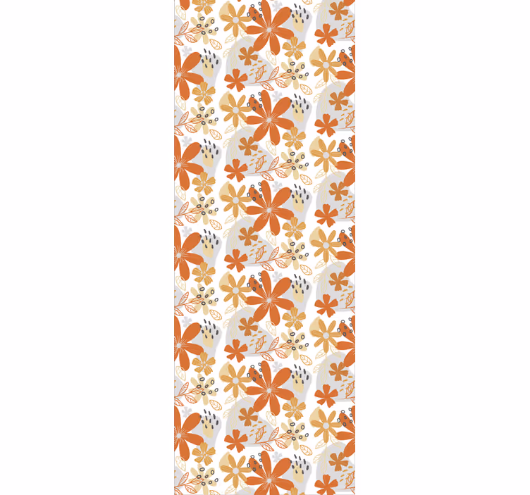 Outdoor roller blind in floral orange pattern - TenStickers