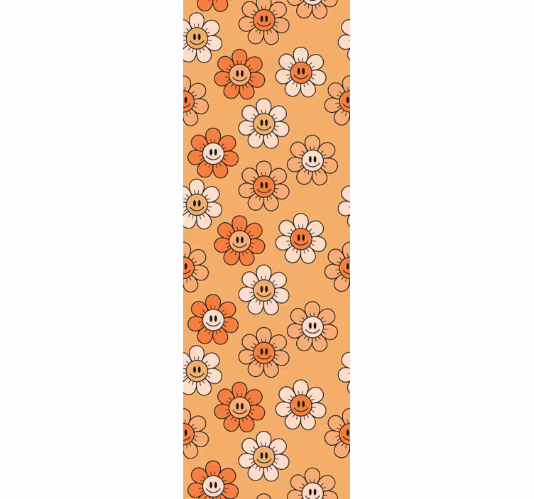 Teenage bedroom roller blind with orange smiley faces - TenStickers