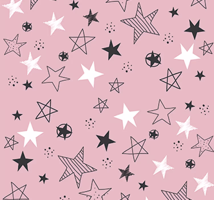 Teenage bedroom roller blind pink stars wallpaper - TenStickers