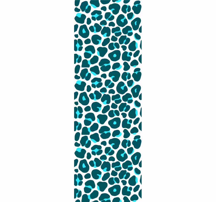 Teenage bedroom roller blind in blue and black leopard print - TenStickers