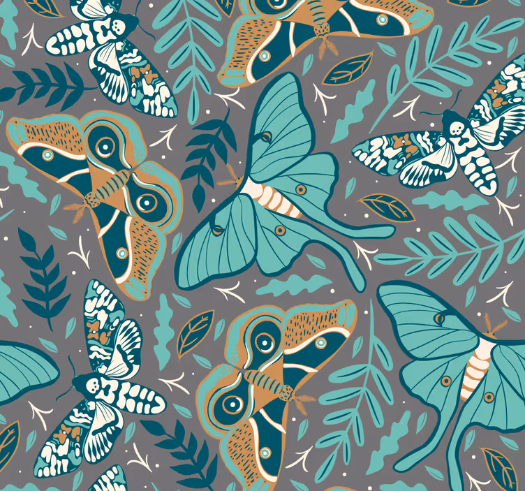 Teenage bedroom roller blind in green and blue butterflies - TenStickers