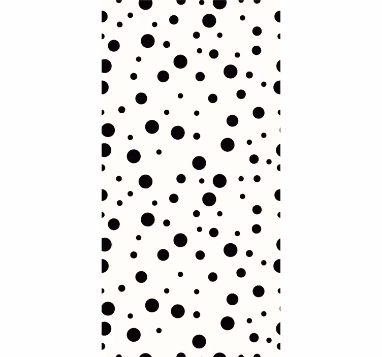 Teenage bedroom roller blind in black and white polka dots - TenStickers