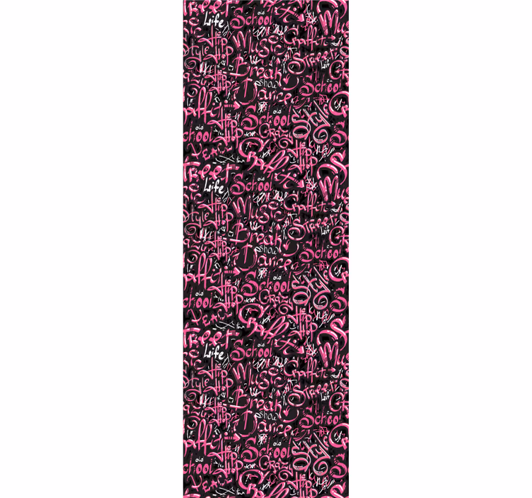 Teenage bedroom roller blind in pink and black graffiti - TenStickers