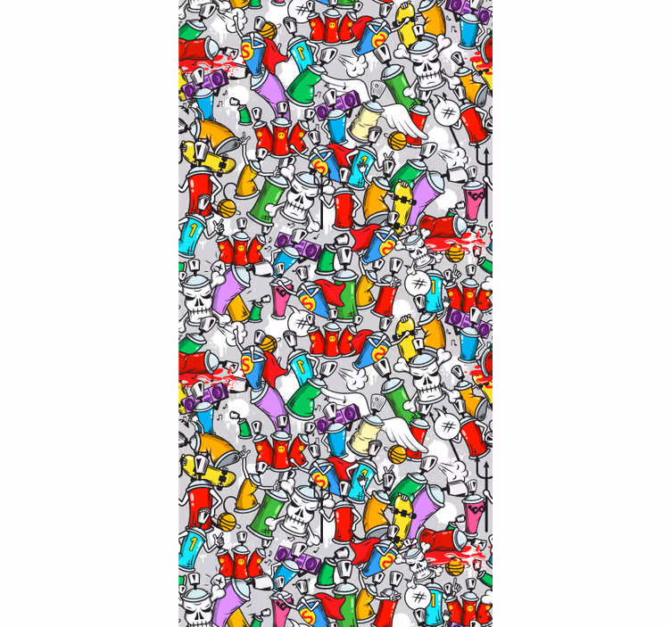 Colourful active graffiti cans teenage bedroom roller blind - TenStickers
