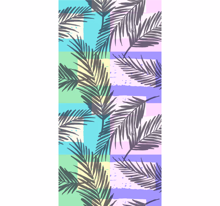 Teenage bedroom roller blind tropical palm squares - TenStickers