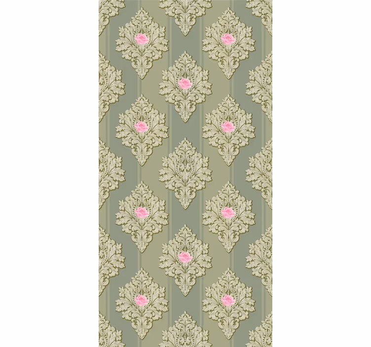 Classic roller blind in vintage french green pattern - TenStickers