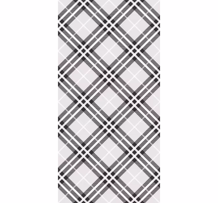 Classic roller blind in black and white tartan - TenStickers