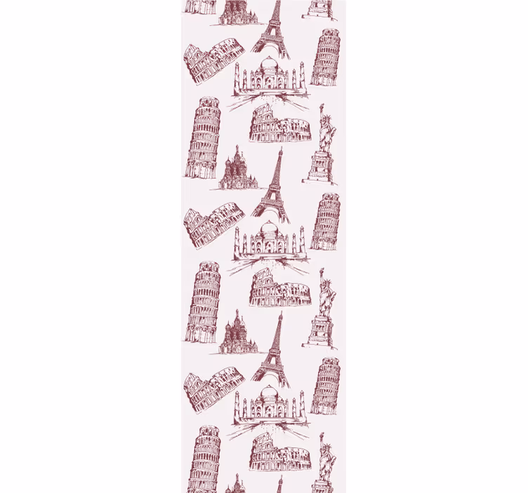 Classic roller blind with iconic landmarks design - TenStickers