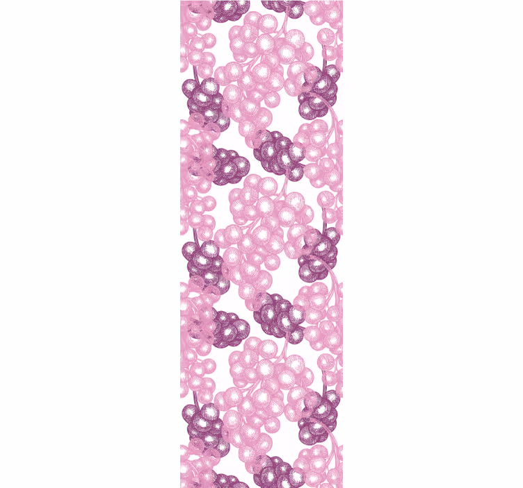 Classic roller blind hand drawn pink and purple grapes - TenStickers