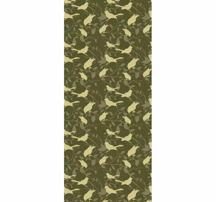 Classic roller blind in victorian green bird pattern - TenStickers