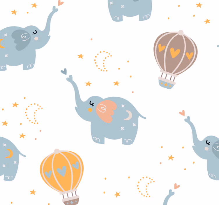 Nursery roller blind cute elephants for kids - TenStickers