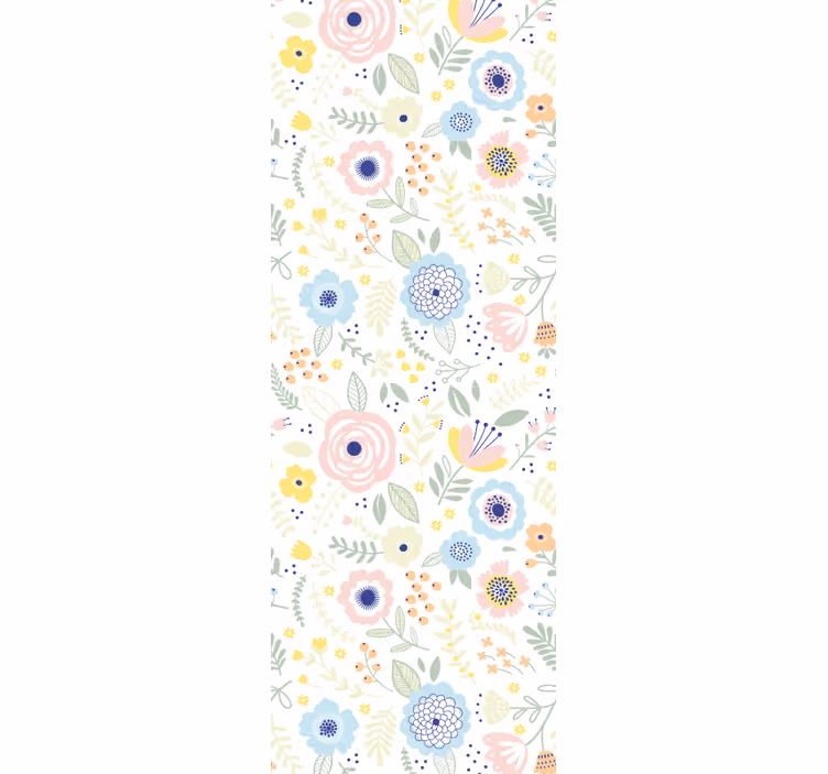 Hallway roller blind with vibrant floral pattern - TenStickers