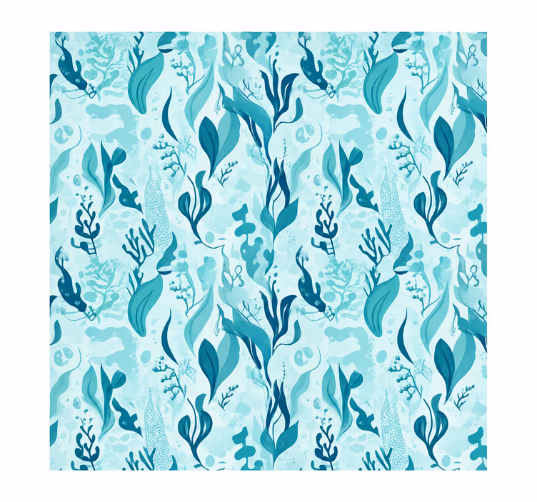 Bathroom roller blind with marine leaves design - TenStickers