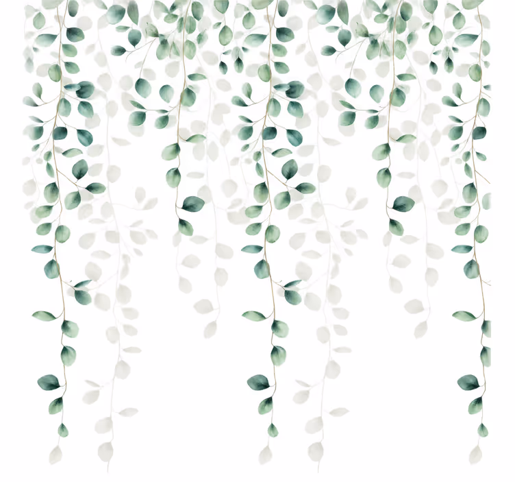 Green roller blind with hanging leaves - TenStickers